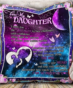 To My Daughter I Am So Proud Of You Personalized Quilt Blanket Bedding Set