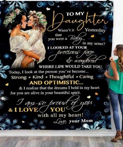 To My Daughter I Love You With All My Heart Fleece Blanket Quilt Blanket Bedding Set
