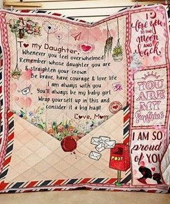 To My Daughter Love Mail Fleece Blanket Quilt Blanket Bedding Set
