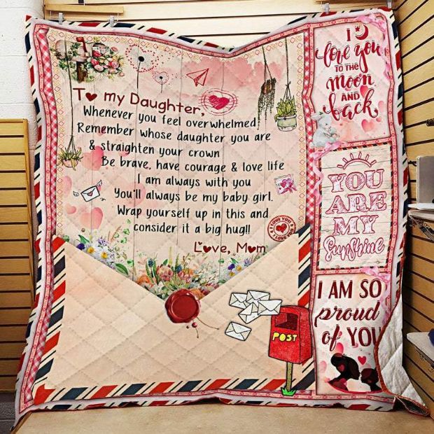 To My Daughter Love Mail Fleece Blanket Quilt Blanket Bedding Set