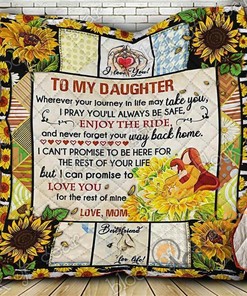 To My Daughter, Love, Mom Quilt Blanket Bedding Set