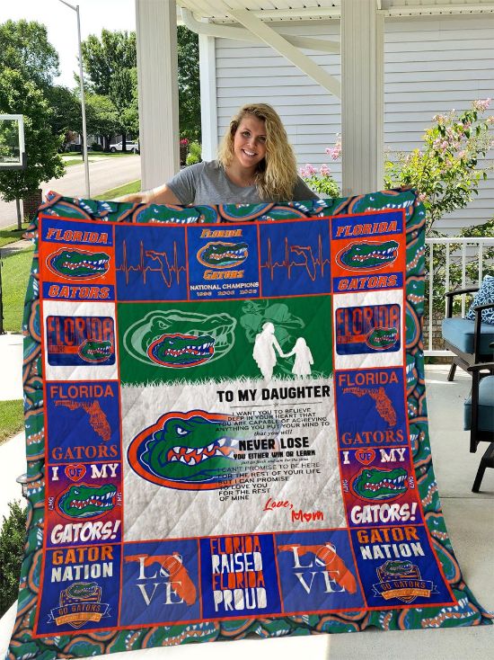 To My Daughter Mom Florida Gators Quilt Blanket Bedding Set