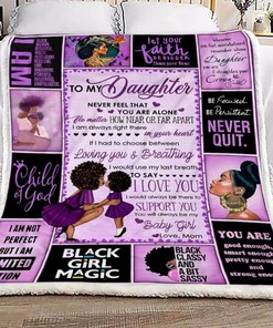 To My Daughter Never Feel That You Are Alone Fleece Blanket For Daughter Birthday From Mom To Daughter