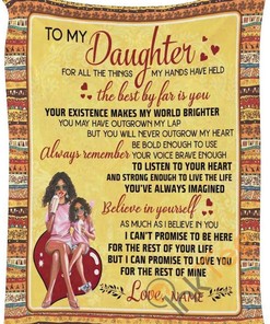 To My Daughter Sherpa Blanket Fleece Blanket Gift For Birthday Holiday Christmas Valentine's Day Mother's Day Father's Day