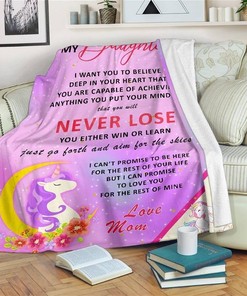 To My Daughter Unicorn From Mom Sherpa Fleece Blanket Gifts for Family, for Couple