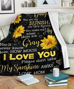 To My Daughter You Are My Sunshine From Mom Sherpa Fleece Blanket Gifts for Family, for Couple