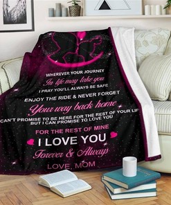 To My Daughterever And Always Mom Sherpa Fleece Blanket Gifts for Family, for Couple