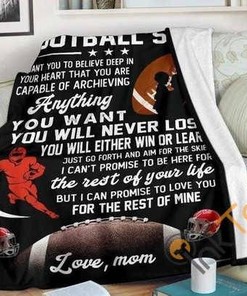 To My Football Gift From Mom Sherpa Fleece Blanket Gifts for Family, for Couple