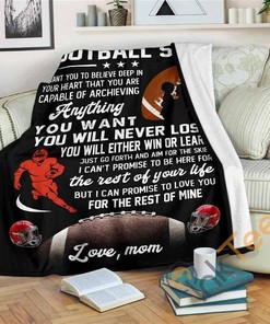 To My Football Mom Gift From Mom Fleece Sherpa Fleece Blanket Gifts for Family, for Couple