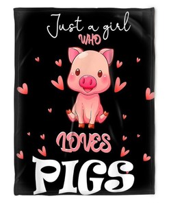 To My Girlfriend Blanket Fleece Blanket Loves Pigs For Girlfriend Family72
