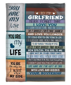 To My Girlfriend Blanket With Love And Kisse Your Boyfriend For Girlfriend Family
