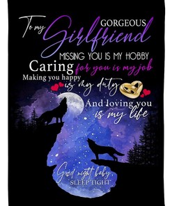 To My Girlfriend Fleece Blanket Missing You Is My Hobby For Girlfriend From Him Birthday