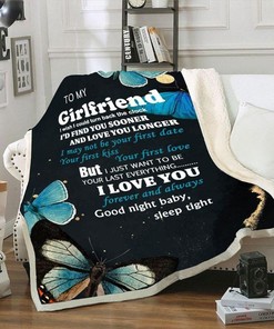 To My Girlfriend I Love You Good Night Baby Blanket For Girlfriend Birthday75