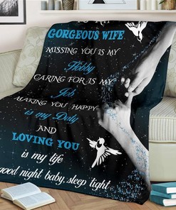 To My Gorgeous Wife Anniversary Sherpa Fleece Blanket Gifts for Family, for Couple