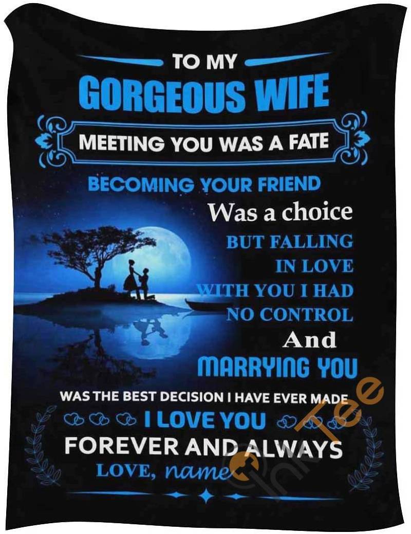 To My Gorgeous Wife Gift For Birthday Holiday Christmas Valentine's Day Mother's Day Father's Day Sherpa Fleece Blanket