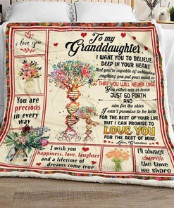 To My Granddaughter Fleece Blanket Quilt Blanket Bedding Set From Grandma I Love You For Granddaughter Family Blanket