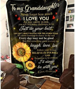 To My Granddaughter Fleece Blanket Quilt Blanket Bedding Set Letter From Grandma For Granddaughter Family Blanket