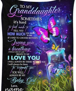 To My Granddaughter Gift For Birthday Holiday Christmas Valentine's Day Mother's Day Father's Day Sherpa Fleece Blanket