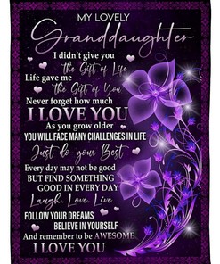To My Granddaughter Laugh Love Live Fleece Blanket Quilt Blanket Bedding Set Birthday Family For Granddaughter From Grandma To Granddaughter