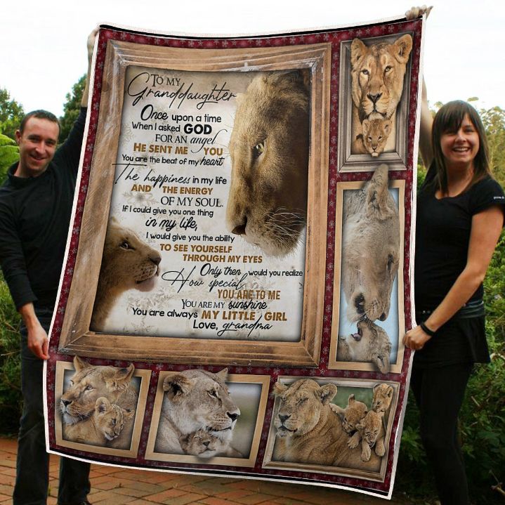 To My Granddaughter Lion King You Are My Angel Sunshine From Grandma Fleece Blanket Quilt Blanket Bedding Set