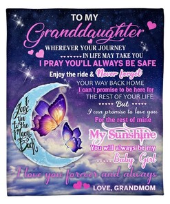 To My Granddaughter Never Forget Fleece Blanket Family Gift Home Decor