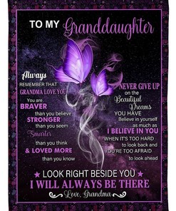 To My Granddaughter Never Give Up Fleece Blanket Quilt Blanket Bedding Set Birthday Family For Granddaughter From Grandma To Granddaughter