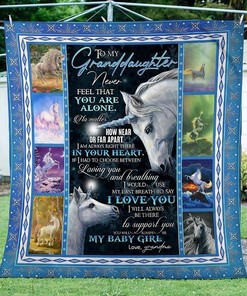 To My Granddaughter Unicorn Fleece Blanket Quilt Blanket Bedding Set For Granddaughter From Grandma