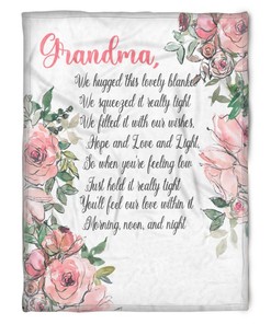 To My Grandma Hugged This Lovely Fleece Blanket For Grandparents From Granddaughter For Grandson