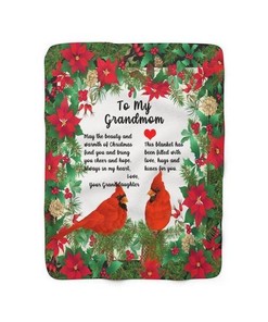 To My Grandma May The Beauty And Warmth Of Christmas Find You Fleece Blanket For Family Birthday Christmas Grandma