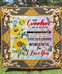 To My Grandma Quilt Blanket Bedding Set