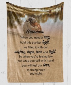 To My Grandma We Filled It With Our Wishes Fleece Blanket For Family Birthday Grandma For Her