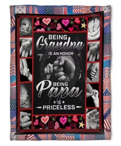 To My Grandpa Being Grandpa Is An Honor Fleece Blanket For Grandparents From Granddaughter For Grandson