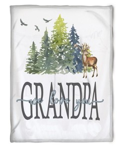 To My Grandpa Deer We Love Grandma Fleece Blanket For Grandparents From Granddaughter For Grandson