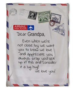 To My Grandpa Even When We're Not Close By Me Fleece Blanket For Grandparents From Granddaughter For Grandson