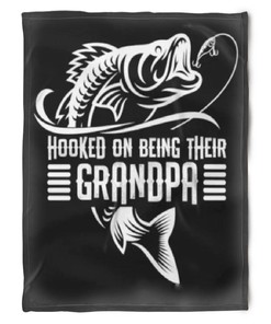To My Grandpa Hooked On Being Their Grandma Fleece Blanket For Grandparents From Granddaughter For Grandson