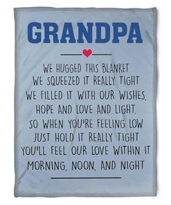 To My Grandpa Hope And Love And Light Fleece Blanket For Grandparents From Granddaughter For Grandson