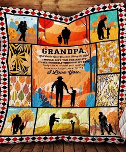 To My Grandpa Quilt Blanket Bedding Set