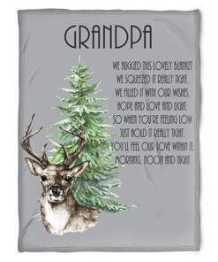 To My Grandpa We Squeezed It Really Tight Fleece Blanket For Grandparents From Granddaughter For Grandson