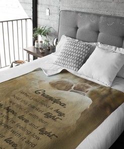 To My Grandpa When You Need A Hug Fleece Blanket For Family Birthday Grandpa For Him And Comfy