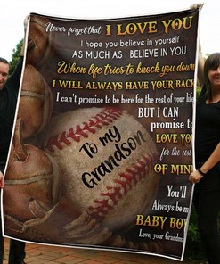 To My Grandson Always Have Your Back From Grandma Fleece Blanket Quilt Blanket Bedding Set