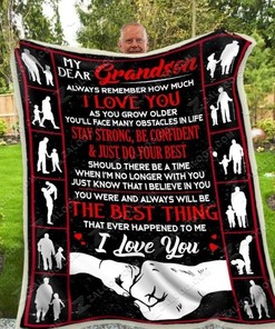 To My Grandson Fleece Blanket Quilt Blanket Bedding Set For Grandson I Love You Family Blanket