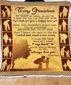 To My Grandson Fleece Blanket Quilt Blanket Bedding Set From Grandma For Grandson Family Blanket