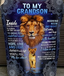 To My Grandson I Believe In You Fleece Blanket Quilt Blanket Bedding Set Christmas Birthday New Year Anniversary Love From Grandmom