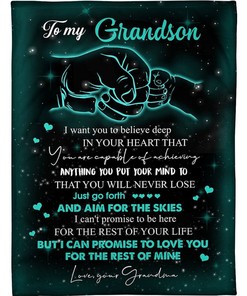To My Grandson I Can Promise To Love You For The Rest Of Mine Fleece Blanket For Grandson