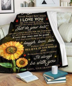 To My Grandson Just Do Your Best Grandma Sherpa Fleece Blanket Gifts for Family, for Couple