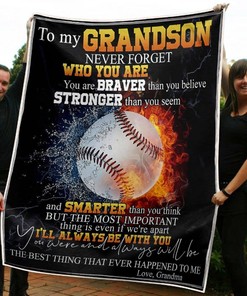 To My Grandson You Are Braver Stronger And Smarter From Grandma Fleece Blanket Quilt Blanket Bedding Set