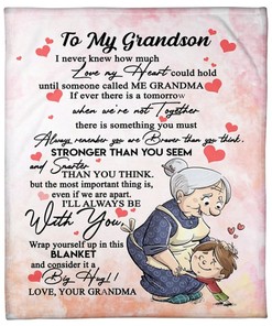 To My Grandson You Are Smarter Than You Think Fleece Blanket From Grandma To Grandson