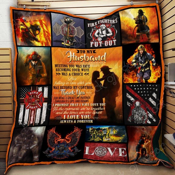 To My Husband Firefighter Quilt Blanket Bedding Set