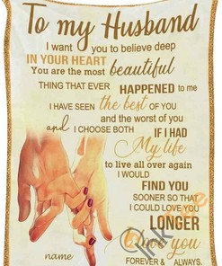To My Husband Gift From Wife For Birthday Holiday Christmas Valentine's Day Mother's Day Father's Day Sherpa Fleece Blanket