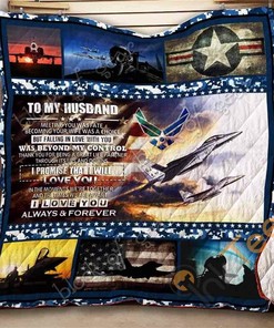 To My Husband U.S. Air Force I Love You Alwas And Forever Quilt Blanket Bedding Set